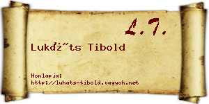 Lukáts Tibold névjegykártya
